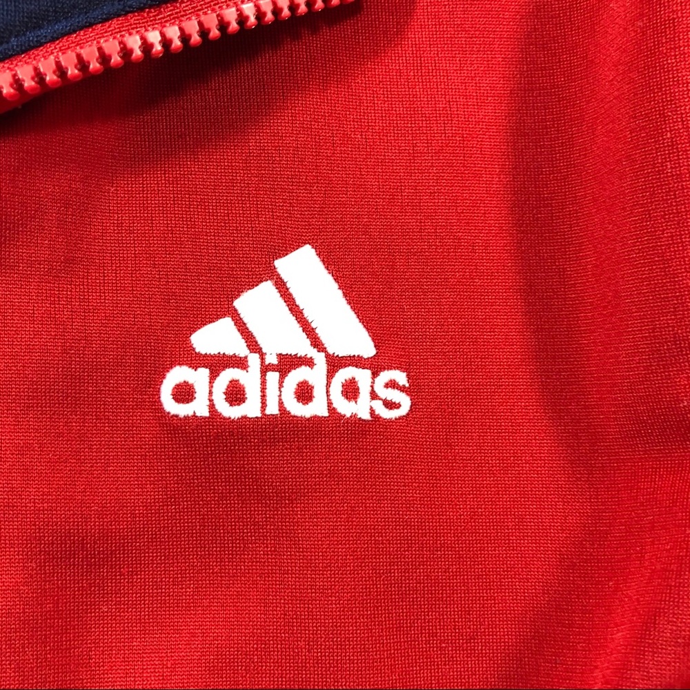Boys size 6 Adidas Indicator Full Zip Red School Jacket Coat - Picture 6 of 6